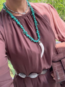 Colar longo Boho Cascalho e Dente escolha sua cor preferida!