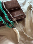 Combo Colar de dente e Choker Boho Chic